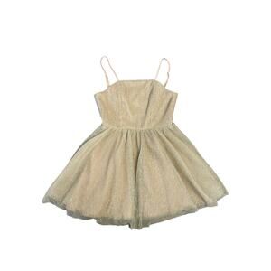 NWT Miss Behave Girls Tara Lace Back Sparky Mini Dress Size 12 Glam Princess